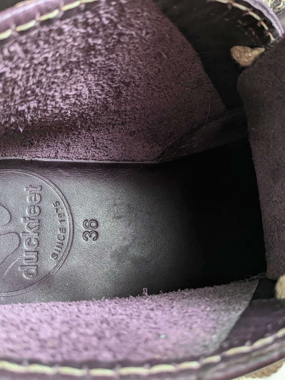 Duckfeet 36 Sjealland Plum Purple Leather Lace-Up Boots - Picture 7 of 8